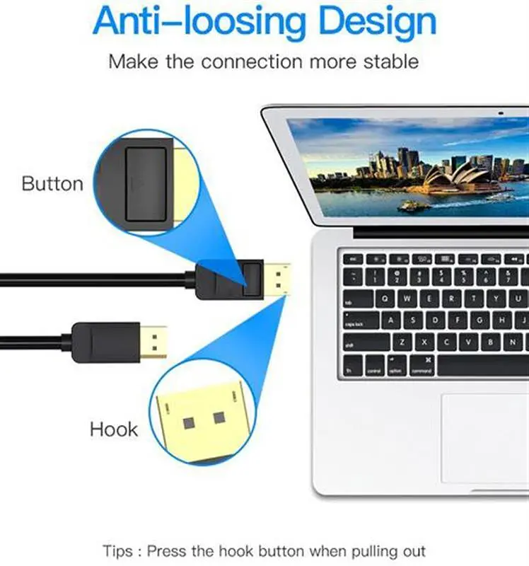 Кабель Vention DisplayPort - DisplayPort (M/M), 1 м, чорний (HACBF) - фото 3