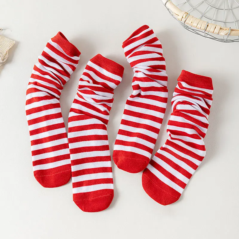 Шкарпетки дитячі смугасті червоно-білі 3-12 років One Size 4278 - фото 3