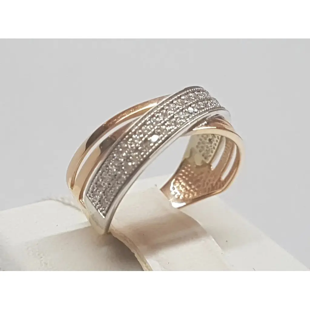 Золотое кольцо Харьковская ювелирная фабрика с фианитами. 80689 16 - фото 5