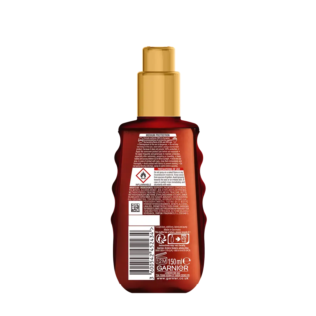 Сонцезахисна водостійка олія-спрей Garnier Ambre Solaire, SPF 15, 150 мл - фото 2