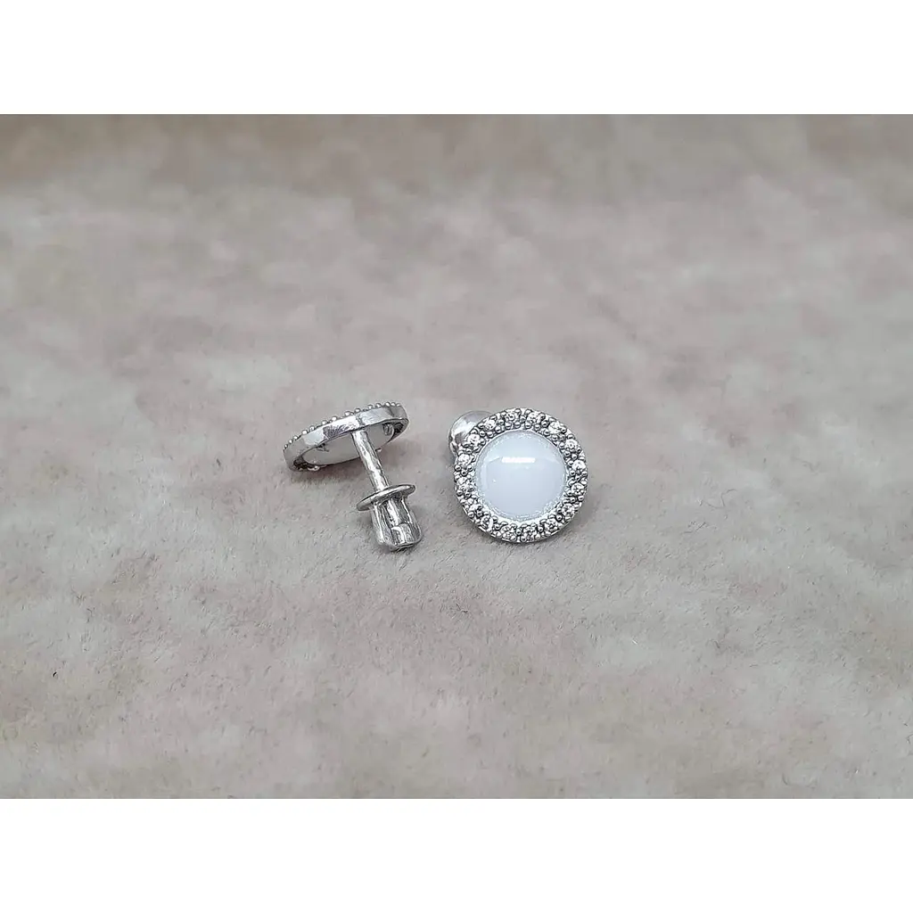 Срібні сережки Aurora з керамікою та фіанітами. С2017Б - фото 3