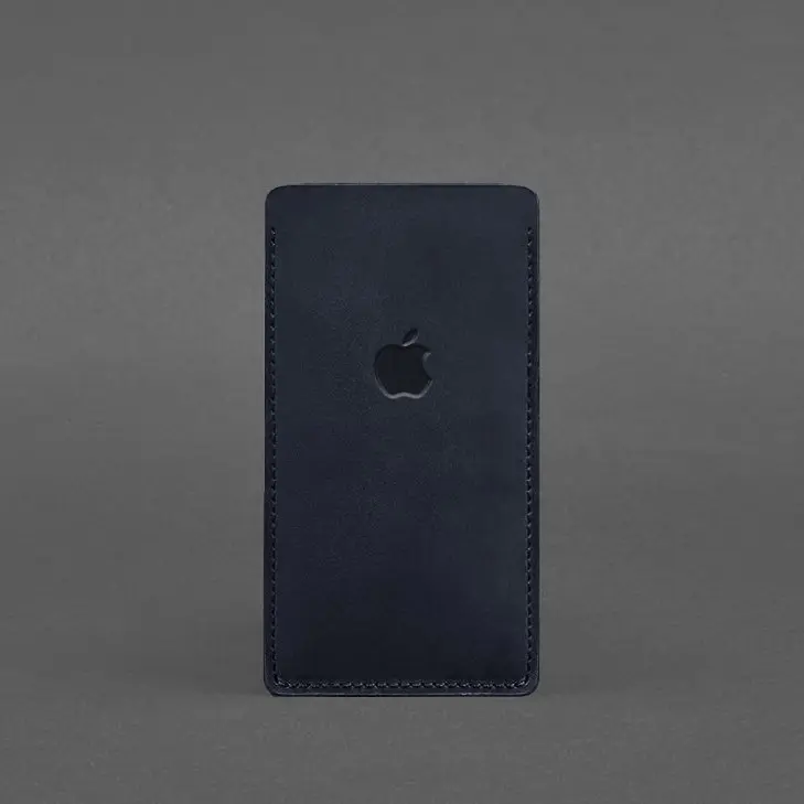 Кожаный чехол для iPhone 12 Синий Crazy Horse - фото 4