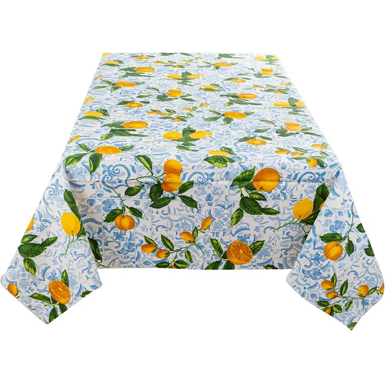 Скатертина Lefard Home Textile Limones Ceramica Cielo водовідштовхувальна 180х140 см (715-290) - фото 2