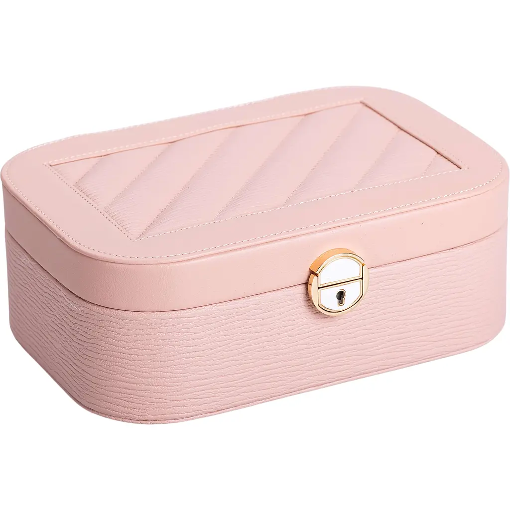 Скринька-органайзер для прикрас Yiwu із замком 26х18х9.5 см рожева HP-5-1P - фото 6
