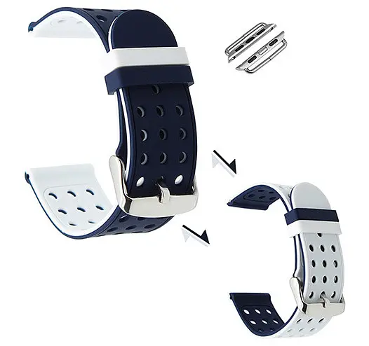 Двойной ремешок с перфорацией Primo для Apple Watch 38 мм, 40 мм, 41 мм Navy Blue White - фото 3
