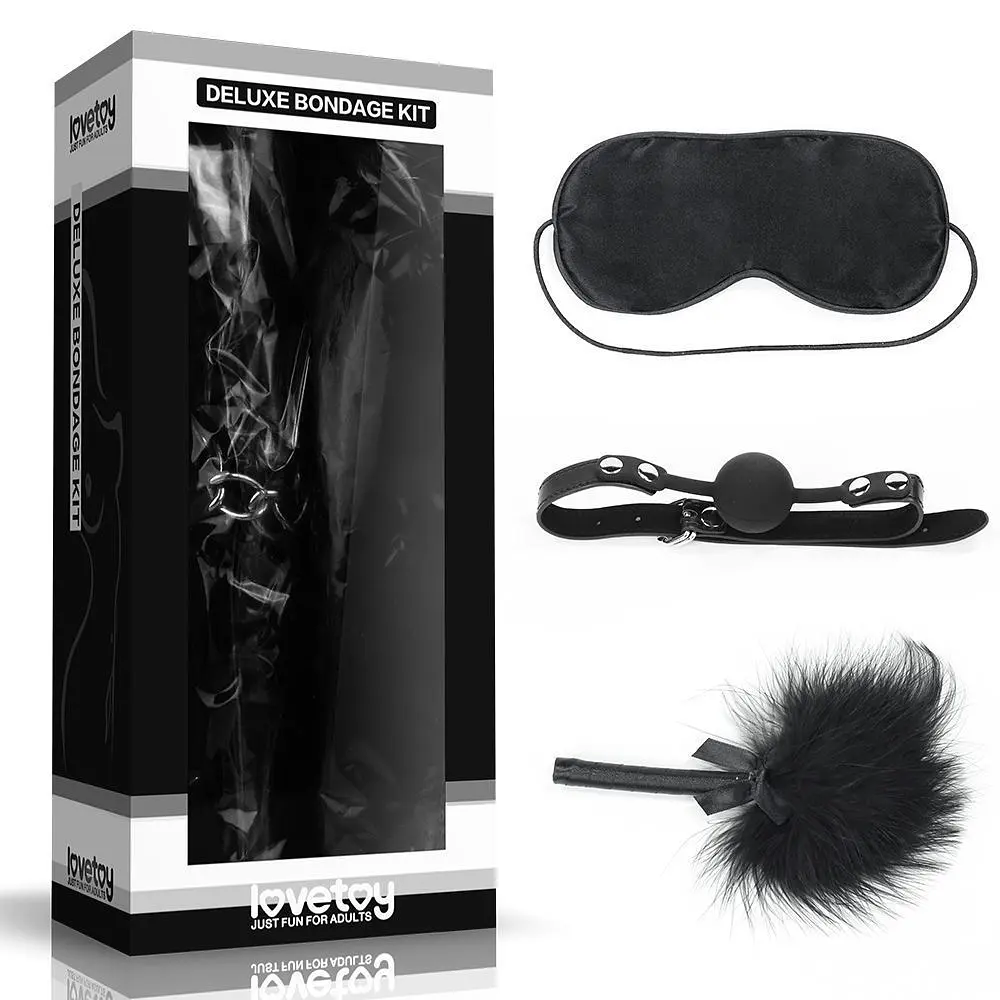 Набір аксесуарів БДСМ LoveToy Deluxe Bondage Kit, чорний - фото 5