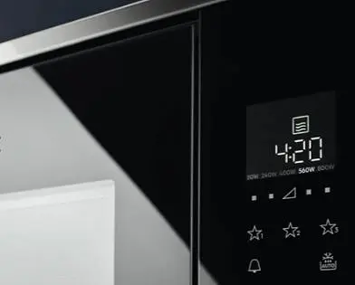 Мікрохвильова піч Electrolux вбудована 20л електронне керування 700Вт дисплей чорний+нерж - фото 2