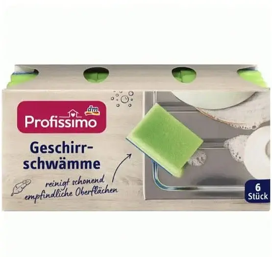 Губка для миття посуду Profissimo зелена 6 шт.