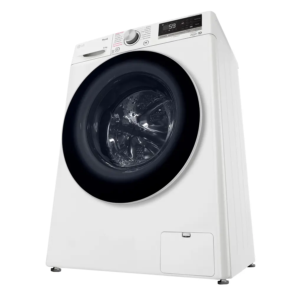Пральна машина LG фронтальна, 8,5кг, 1200, A+++, 48см, дисплей, пара, інвертор, білий (F2V5GS0WW) - фото 6