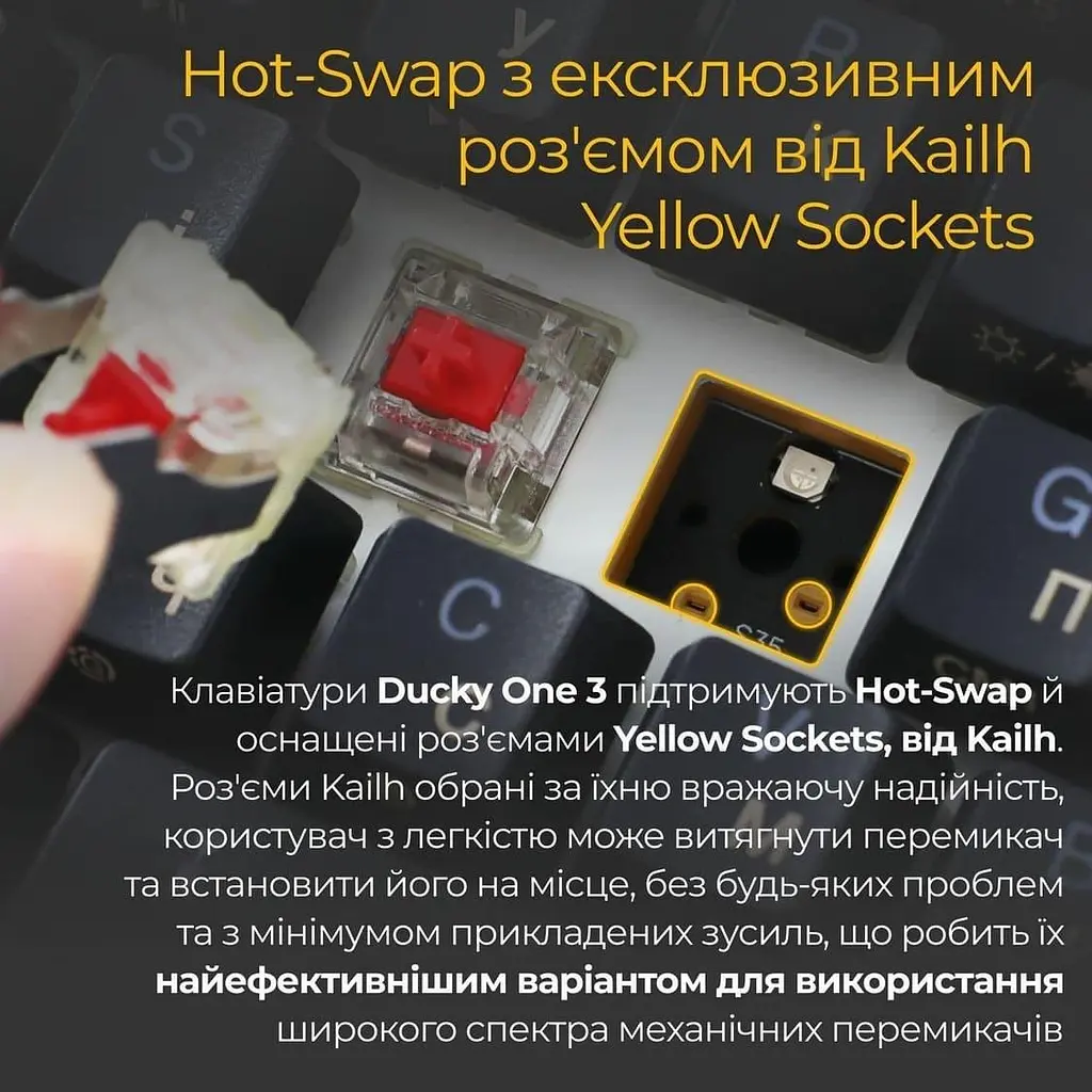 Клавіатура Ducky One 3 SF Cherry MX Red RGB Black UA (DKON2167ST-RUAPXCLAWSC1) - фото 3