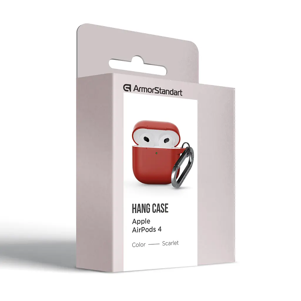 Силіконовий чохол для навушників Apple AirPods 4, Hang Case, коричневий, ультратонкий захисний кейс товщиною 2 мм, захист від подряпин, пилу та ударів, компактний, з карабіном для кріплення, ArmorStandart (ARM81294) - фото 8