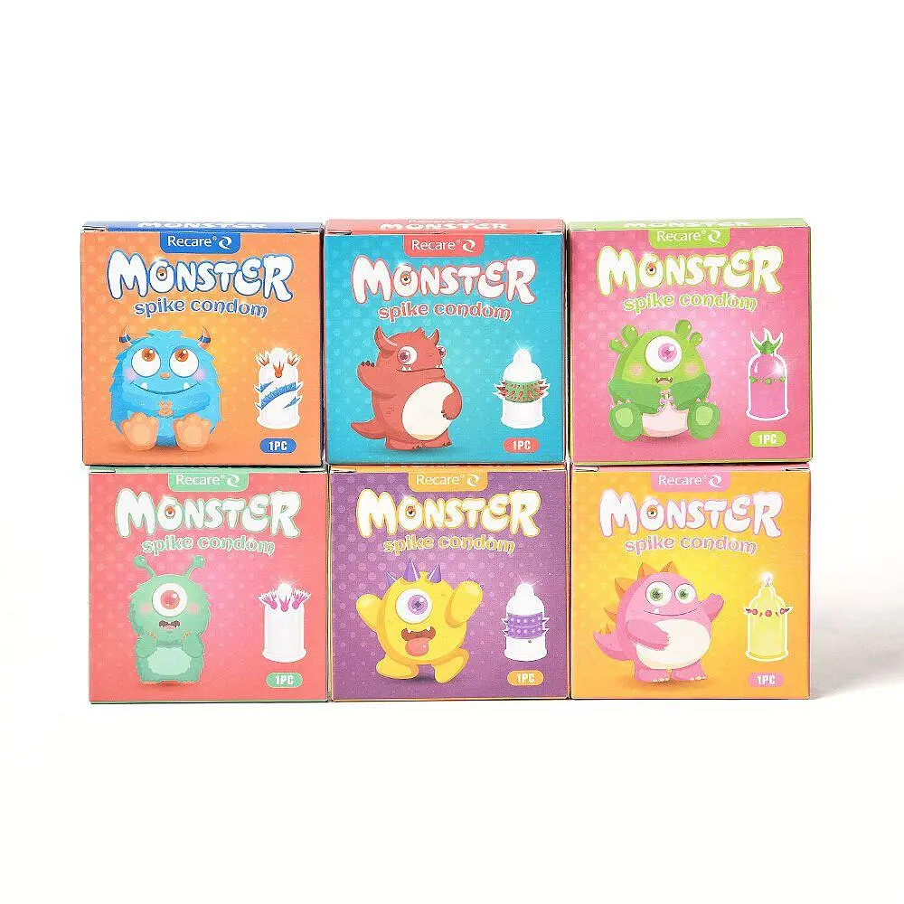 Насадка на член Recare Green Monster Spike Condom (презерватив з рядом кульок і вусиками на кінчику) - фото 9