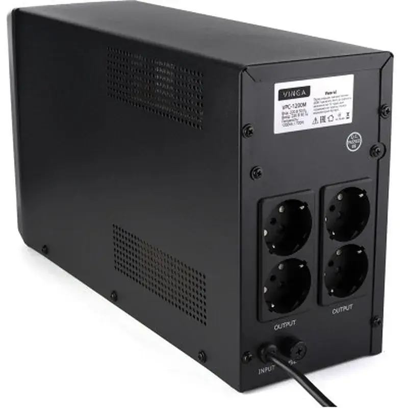 Пристрій безперебійного живлення Vinga LCD 1200VA metal case (VPC-1200M) - фото 10