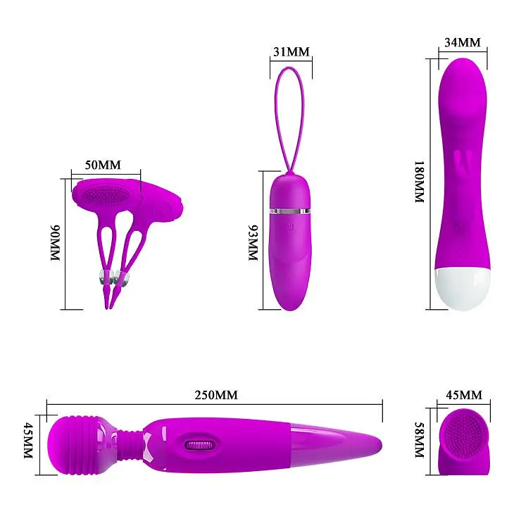 Набор секс-игрушек Pretty Love Purple Desire 6 шт (фиолетовый) - фото 12