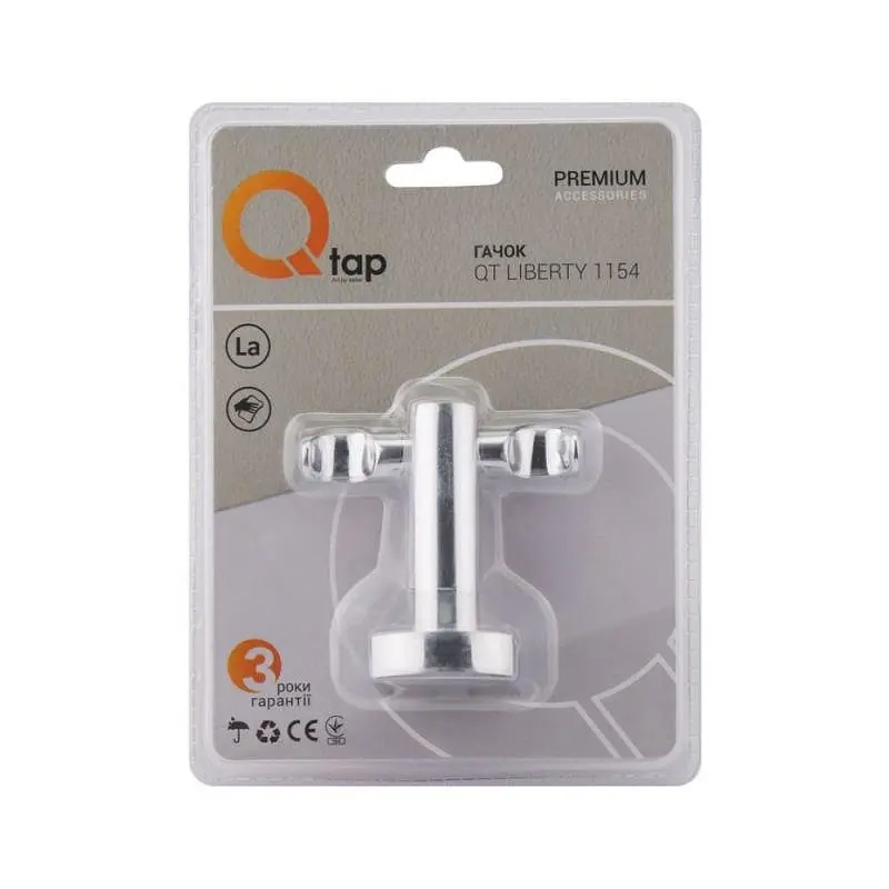 Гачок Qtap Liberty CRM 1154, Хром - фото 5
