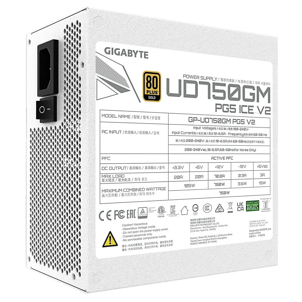 Блок живлення GIGABYTE 750W (GP-UD750GM PG5 ICE) - фото 5