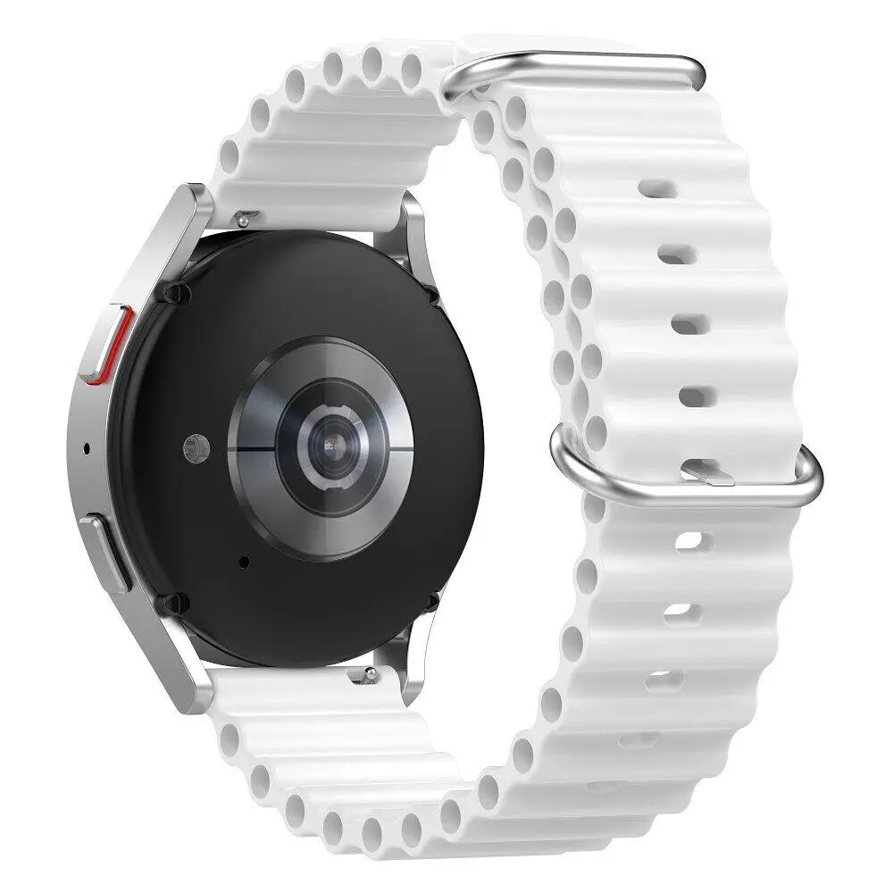 Браслет Hump для Samsung Galaxy Watch 4 - белый ширина крепления 20мм силикон Watchbands (W22-4WB21134651) - фото 2
