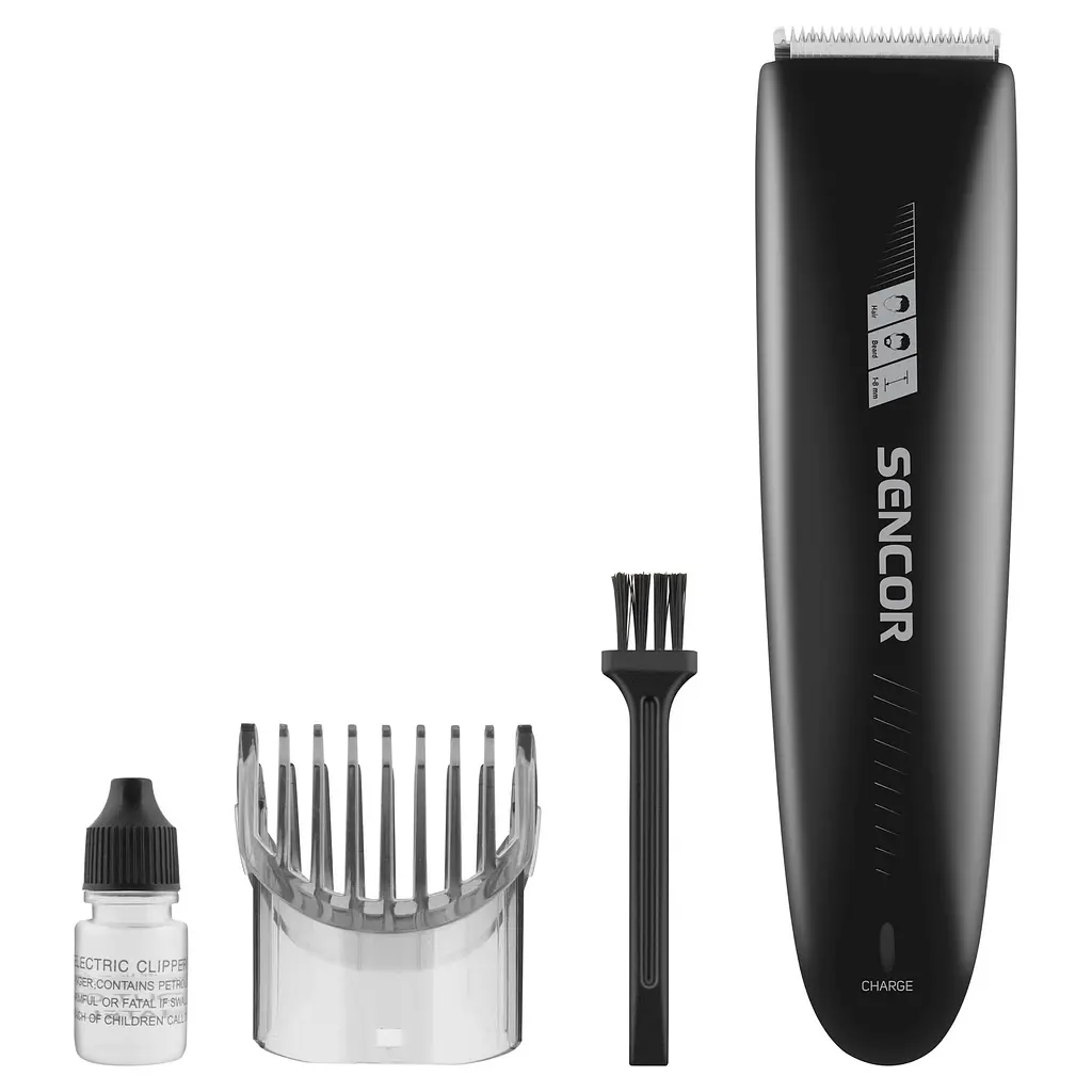 Машинка для стрижки Sencor SHP4302RD, Black, робота від мережа/акумулятор, 1 насадки, довжина стрижки 1-8 мм, щіточка для чищення, мастило - фото 3