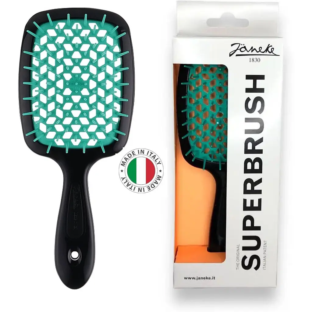 Щітка для волосся Janeke Superbrush Standard чорна з бірюзовим - фото 2