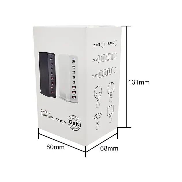 Сетевое зарядное устройство YMS-858 240W для GAN3 (1Type-C100W+3Type-C30W/4USBQC3.018W) Белый - фото 5