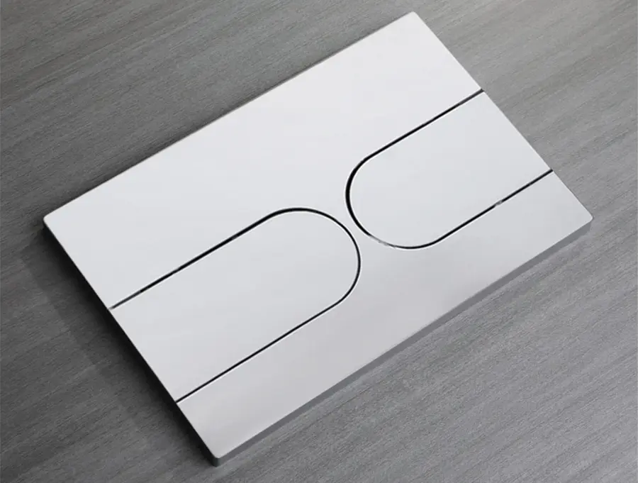 Панель змиву Koer KT-0604-01 240x160x10mm пластикова, кнопка закруглена KR5323, Хром - фото 5