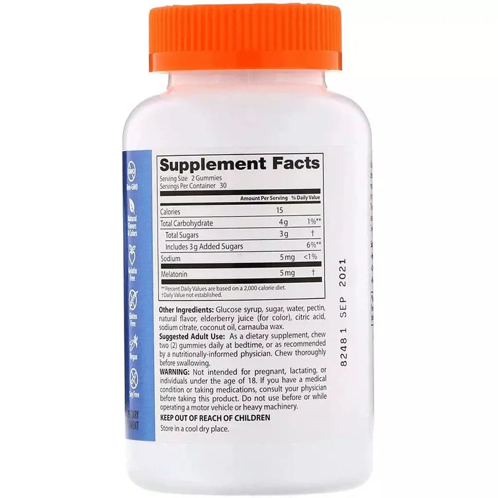 Мелатонін Doctor's Best Melatonin Gummies 5 мг 60 желейних цукерок зі смаком полуниці - фото 2