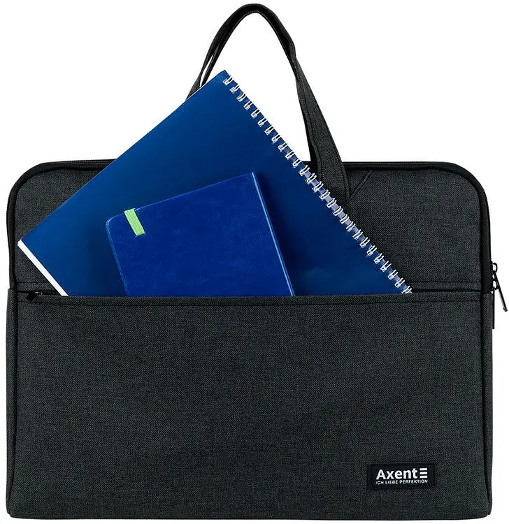 Сумка для документов текстильная Axent А4 1 отделение темно-серая (1632-02-A) - фото 3