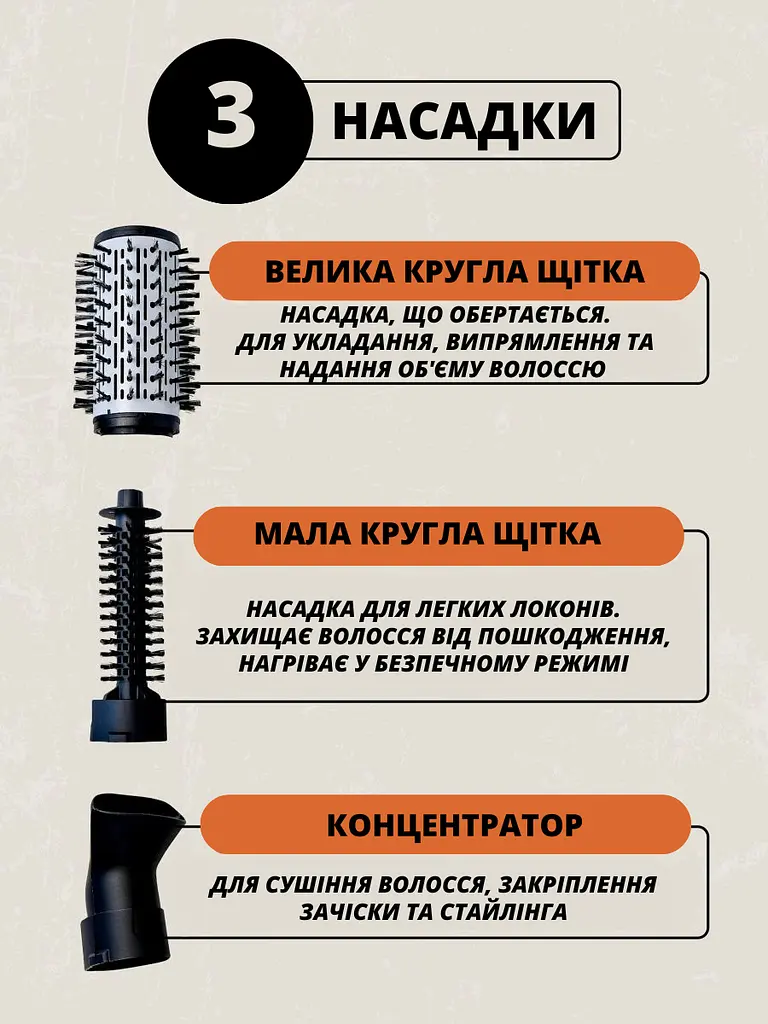 Фен щітка гребінець браш з обертанням 3в1 Gemei GM-4828 1000 Вт випрямляч для укладання волосся стайлер з функцією іонізації та - фото 7