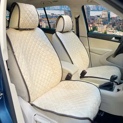 Накидки для сидінь Алькантара Verona Premium L передні Бежеві 2 шт (Оригінал) - фото 7