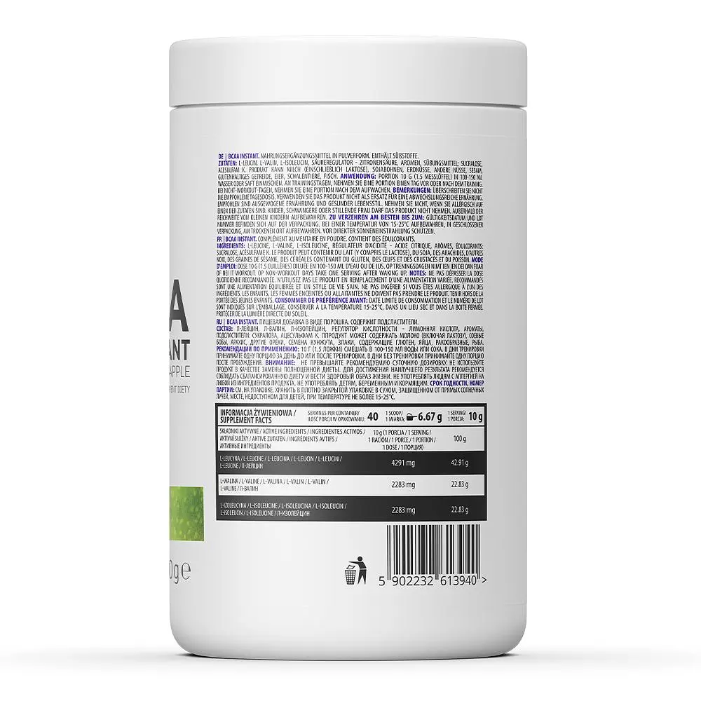 Амінокислота OstroVit BCAA Instant Зелене яблуко 400 г - фото 2