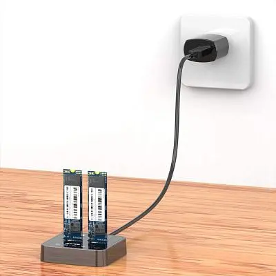 Док-станція для накопичувачів Maiwo 2 x NVMe M.2 SSD Key M/B+M USB 3.1 Gen2 Type-C (K3016P) - фото 4