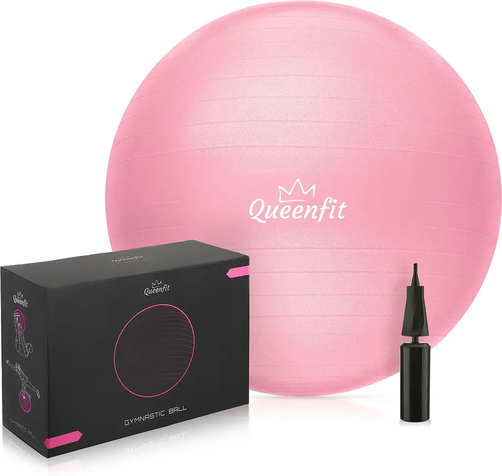 Фітбол Queenfit 65см світло-рожевий + насос - фото 4
