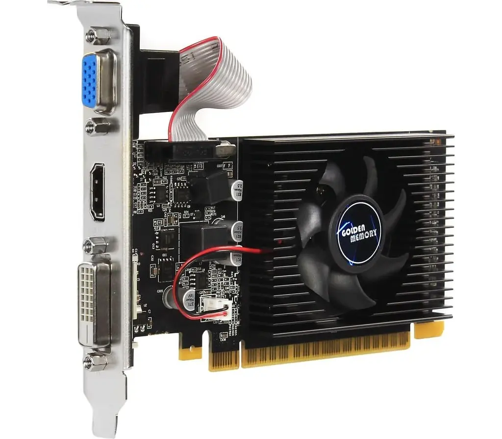 Відеокарта Golden Memory GT 710 2Gb GDDR3, 64-bit, VGA/DVI/HDMI, 954/1600 MHz, Low Profile (GT710D32G64BIT) (GDDR3, 64 bit, PCI-E 2.0 x16) - фото 2
