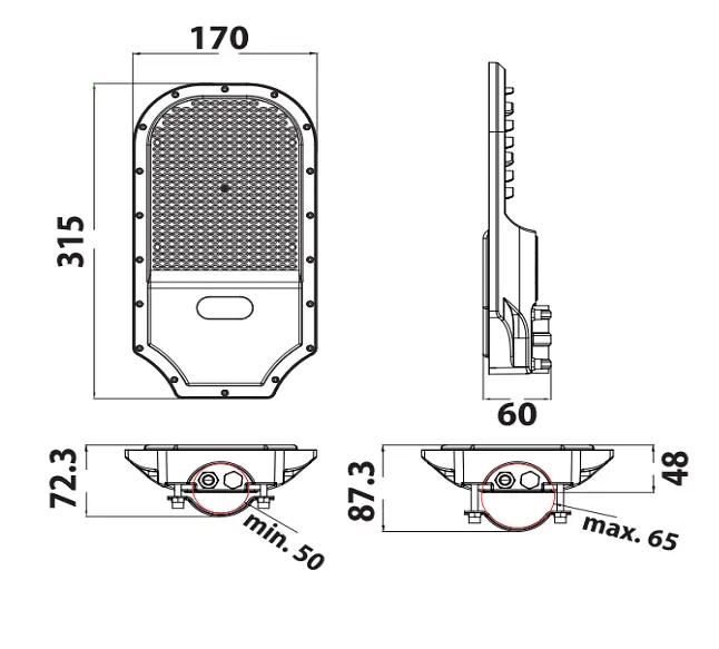 Консольный уличный светодиодный светильник Horoz Electric Orlando PRO-50, 50 Вт 074-005-1050 - фото 2