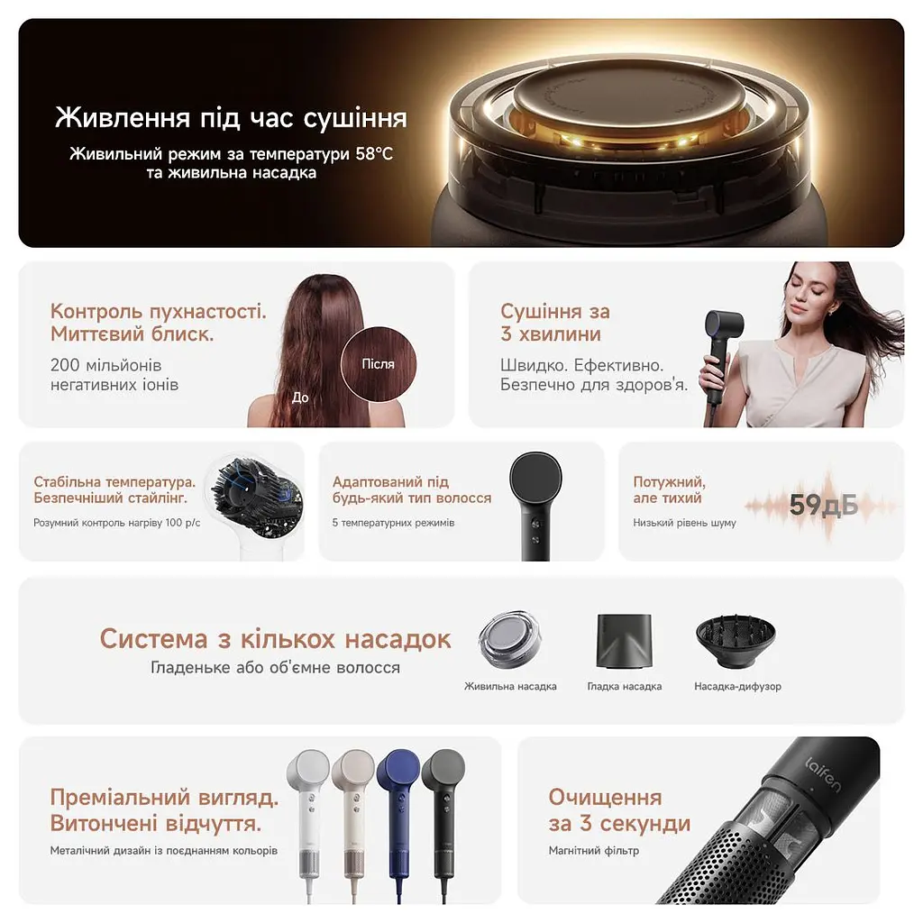 Фен Laifen NEO Special оніксово-чорний (1HD14-S-EU-BL-004) [174313] - фото 7