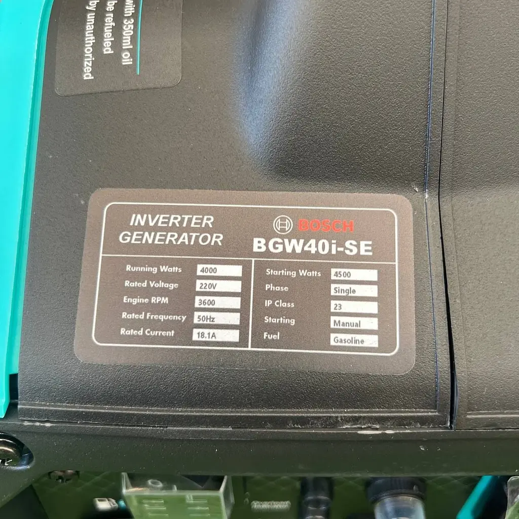 Інверторний бензиновий генератор Bosch BGW40i-SE 4.0/4.5 кВт, 220В, Дисплей +Електростартер - фото 8