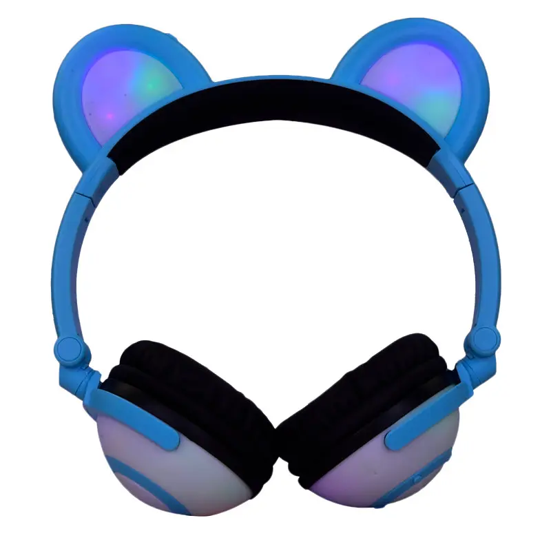 Навушники Linx Bear Ear Headphone з ведмежими вушками LED підсвічування 350 mAh Блакитний (SUN1861) - фото 3