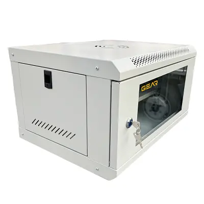 Шафа настінна GEAR 6U 19" 600x450x350 мм, + полка 19", grey (GWMSN-6U-600-450G) - фото 3