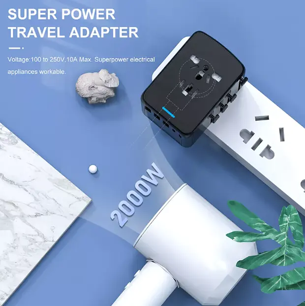 Універсальний адаптер Otravel для подорожей чорний 30W SL-207 - фото 9