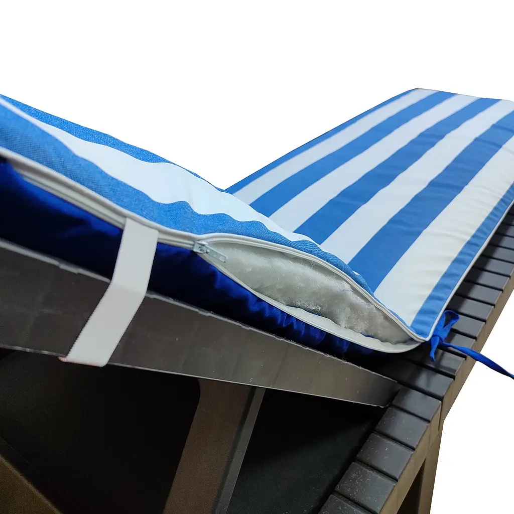Матрас для шезлонга Ost-Fran Uni бело-синие полосы 1006, 188x58x5 см. - фото 3