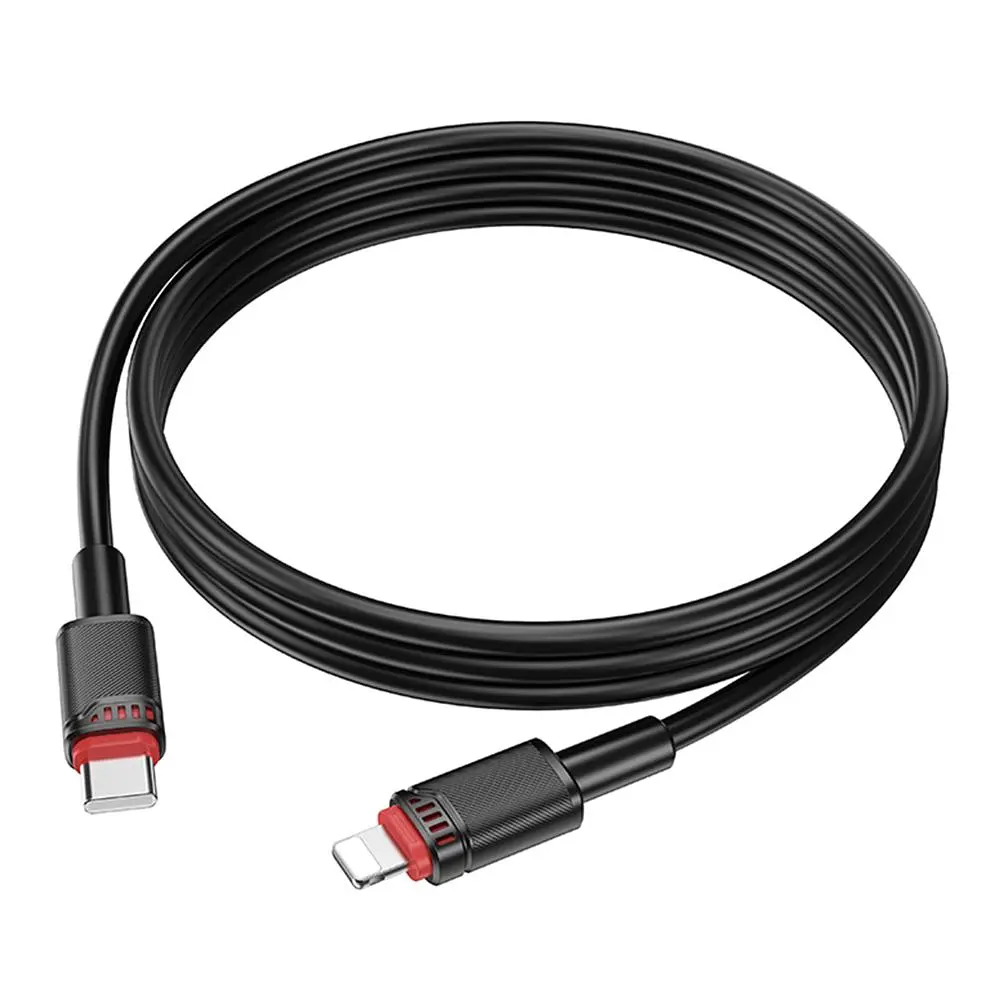 Кабель синхронізації Borofone BX110 Premium PD27W Type-C to Lightning 1м Black (37237_3611050)
