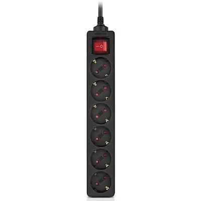 Мережевий фільтр живлення REAL-EL RS-6 Protect M 5m, black (EL122300036) - фото 2