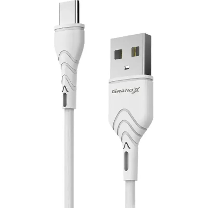 Зарядний пристрій Grand-X Quick Charge QС3.0, + cable USB -> Type C 1m white (CH-550WT) - фото 2