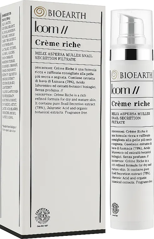 Крем для лица Bioearth Loom Rich Face Cream с экстрактом слизи улитка 50 мл - фото 3