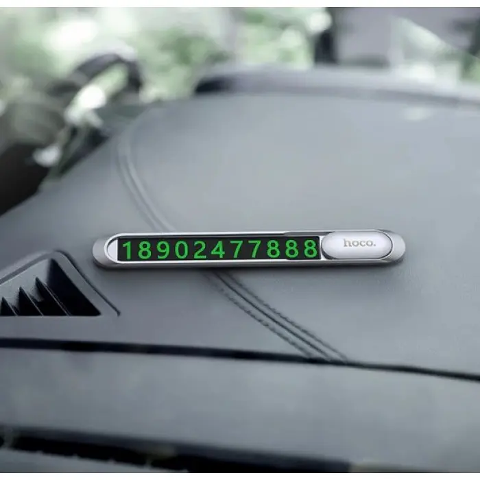 Паркувальна карта HOCO PH41 Promise metal hidden stop sign візитка на панель автомобіля Сріблястий - фото 2