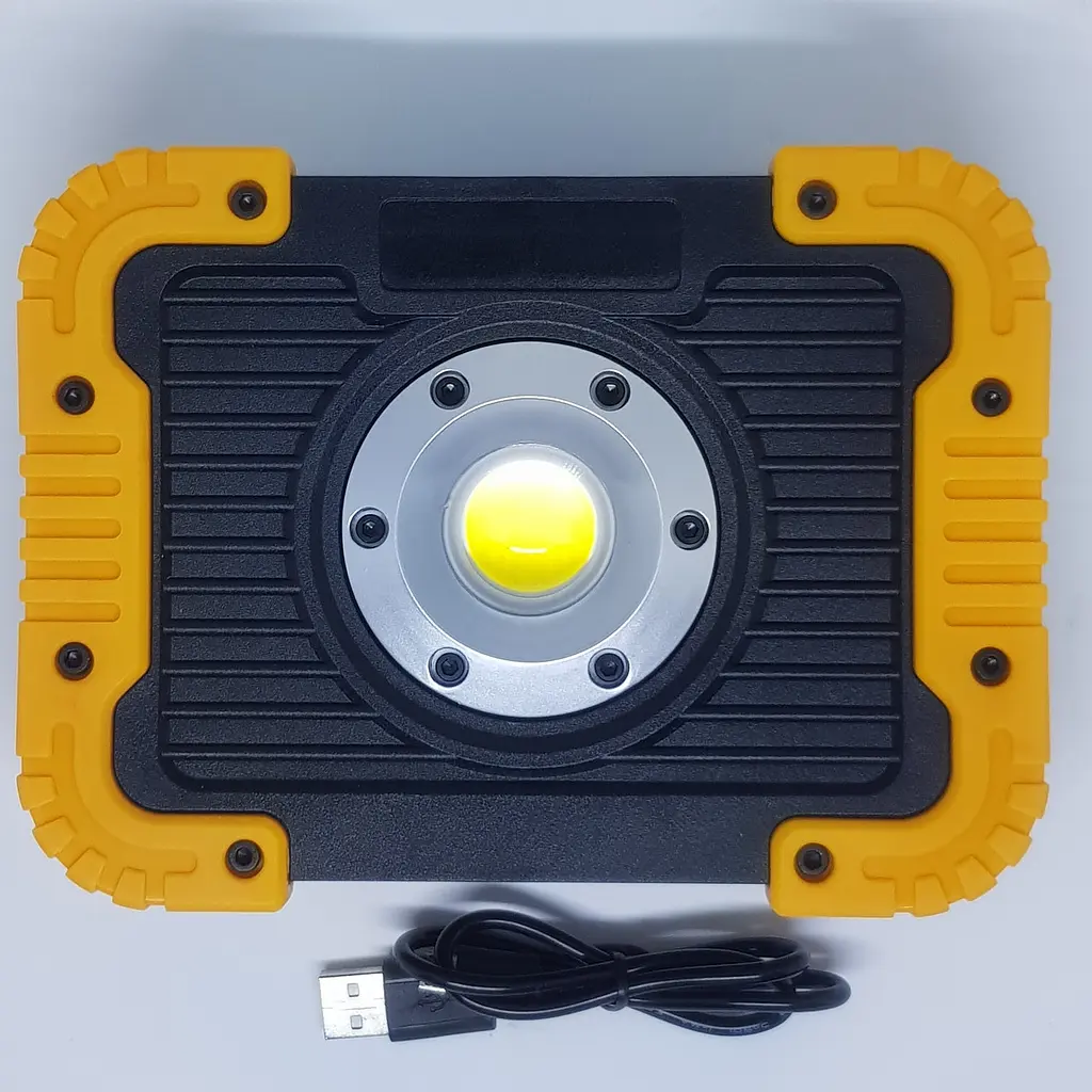 Акумуляторний LED прожектор IP 65 світлодіодний ліхтар COB 4см. з Power Bank - фото 3
