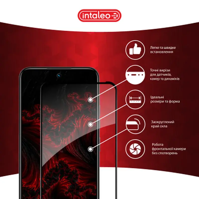 Скло захисне Intaleo Full Glue Tecno Spark 30C Black (1283126599361) - фото 3
