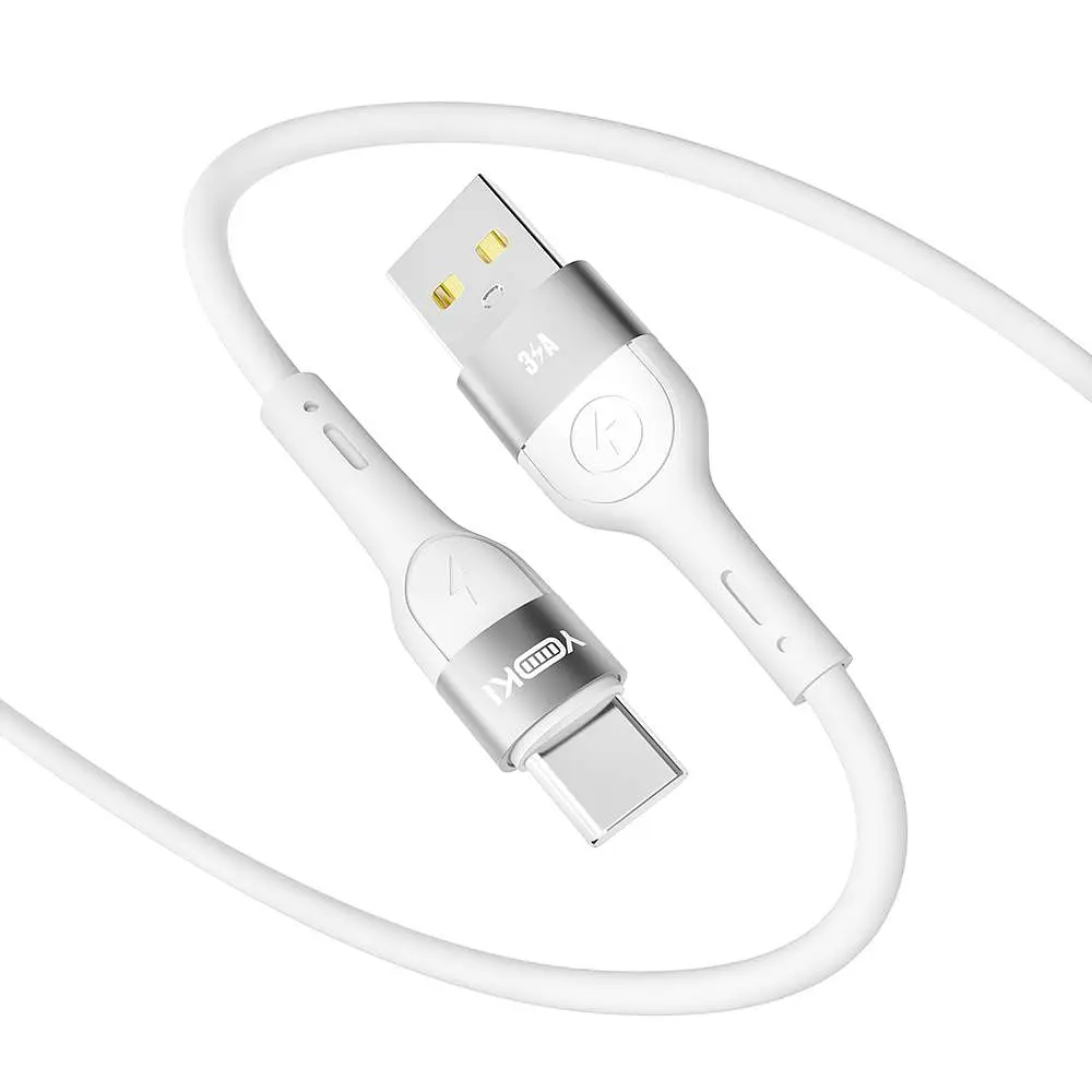 Кабель для заряджання та обміну даними Yoki YK-EX11 EXTRA Series USB/Type C 60W 3A/20V 1.2 m White - фото 4