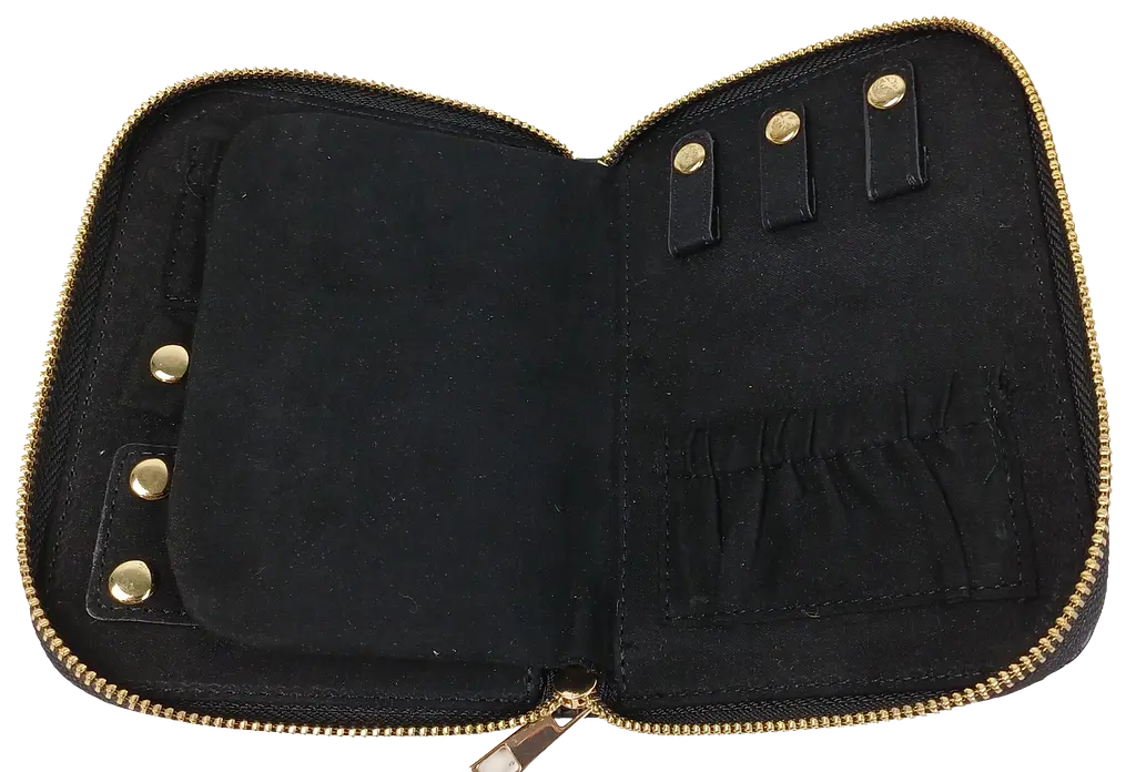 Органайзер для прикрас футляр Travel Jewelry Case 16х12,5х2,5 см Чорний - фото 7