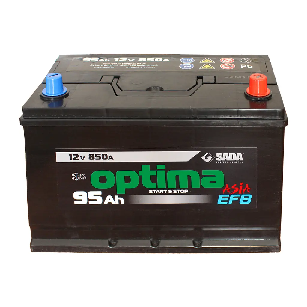 Автомобильный аккумулятор Optima EFB Asia 6СТ-95 (-/+) Евро, 12В 95Ач 850А - фото 2